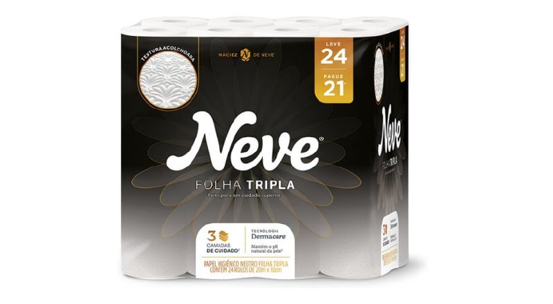 Papel Higiênico Neve Folha Tripla - 24 un