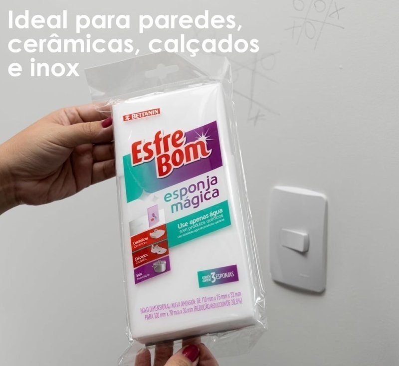 EsfreBom - Esponja Mágica, Conjunto com 3 unidades, Bettanin