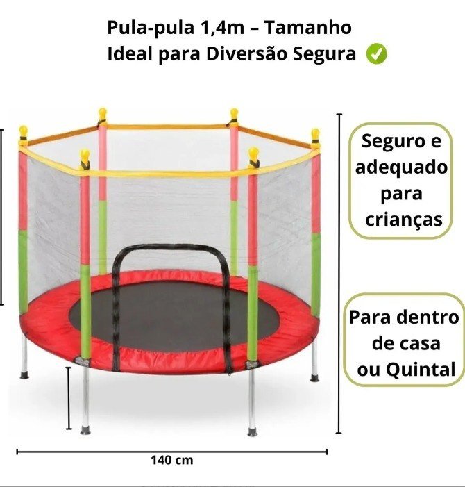 Pula Pula Cama Elástica Trampolim Infantil 1,4m Reforçado + Frete Grátis
