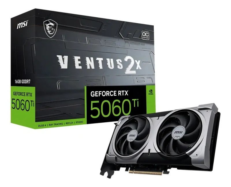 RTX 5060 Ti 16Gb Placa De Video MSI Rtx5060ti Ventus 2x Oc Plus 16gb Gddr7 - 912-v535