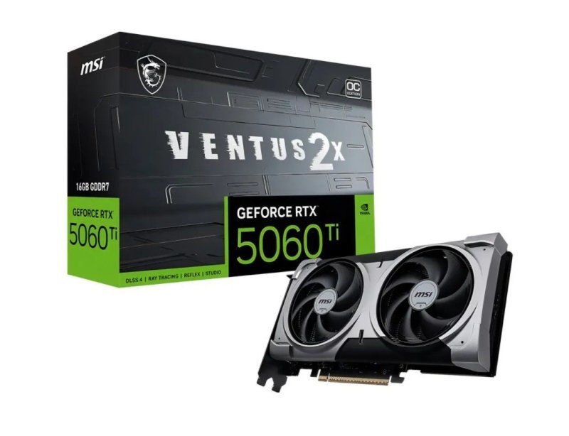 Placa De Video MSI RTX 5060 Ti Ventus 2x OC Plus de 16GB