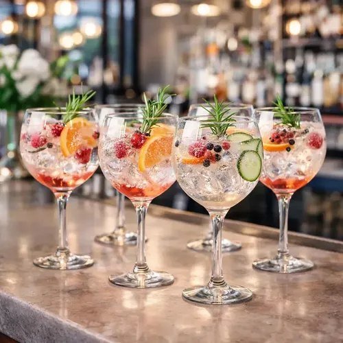 Taça Gin 600ml Jogo 6 Taças Gin Tônica Vidro Drink Coquetel Grande Bar