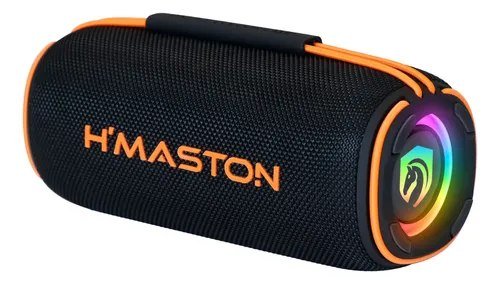 Caixa De Som Bluetooth Portátil 40w H'maston Tn22 Rgb Tws Preto 127/220v