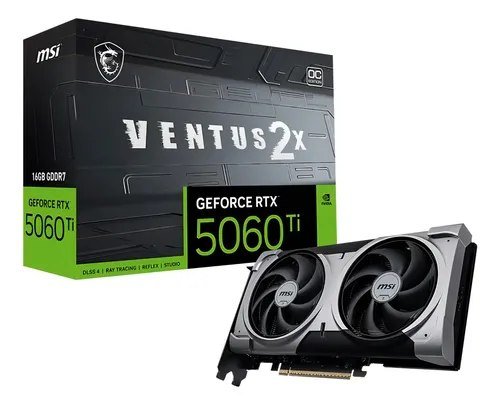 Placa De Vídeo Msi RTX 5060 Ti 16GB Gddr7 Ventus Plus 128bts