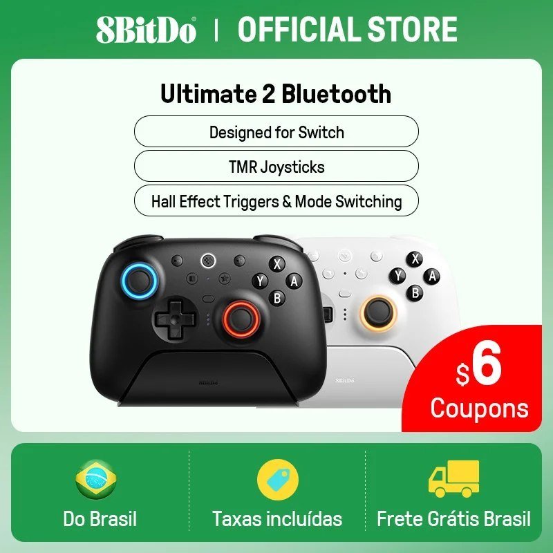Controle 8BitDo Sem Fio Ultimate 2 Tmr