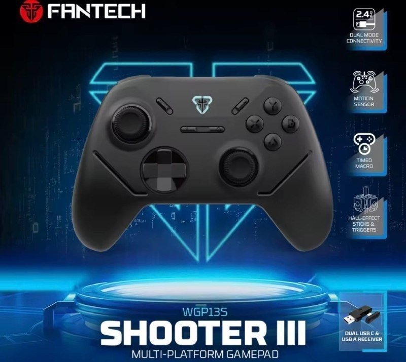 Controle Sem Fio Fantech Wgp13s, Analógicos/Gatilhos Hall Effect, 1KHz