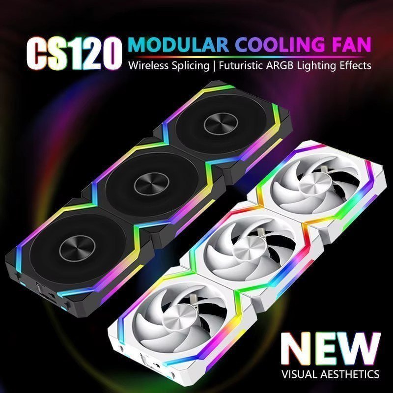 Kit 3 fans Jumpeak Cs120 magnéticas Argb