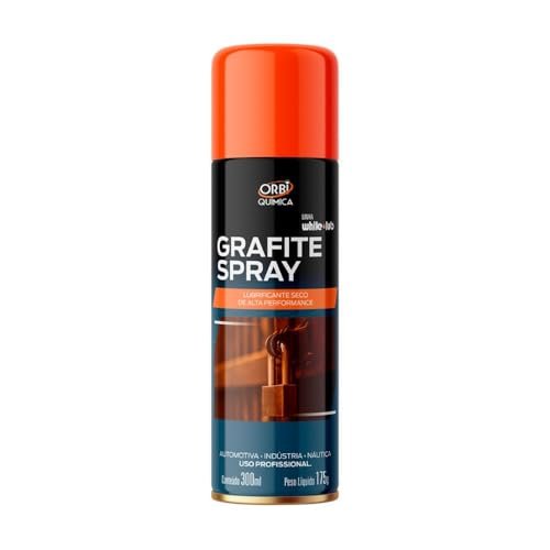 Orbi Química Grafite Spray Lubrificante Seco, 300ml, Alta Performance, Uso Profissional Automotivo Industrial Náutico
