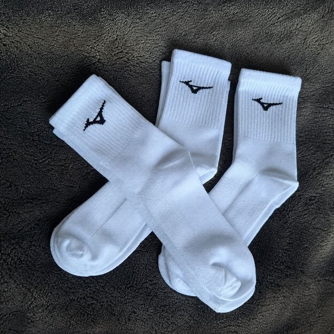 Kit com 3 Pares de Meias Mizuno Cano Médio + Frete Grátis