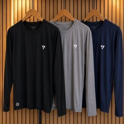 Kit 3 Camisetas Térmicas Masculina Segunda Pele Camisa Uv50