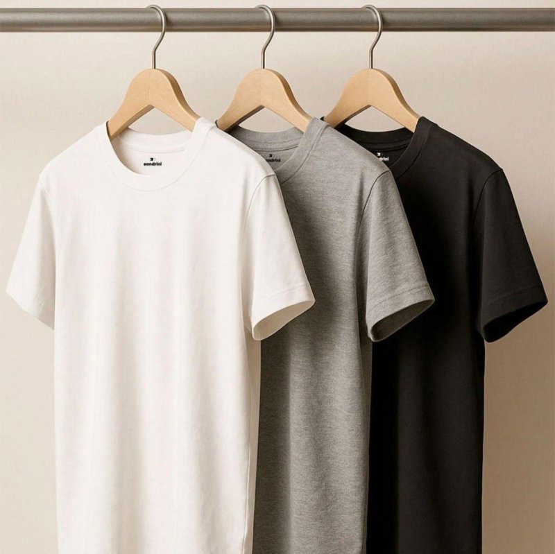 Kit 3 Camisetas Algodão Dia Dia Sandrini Básica Conforto
