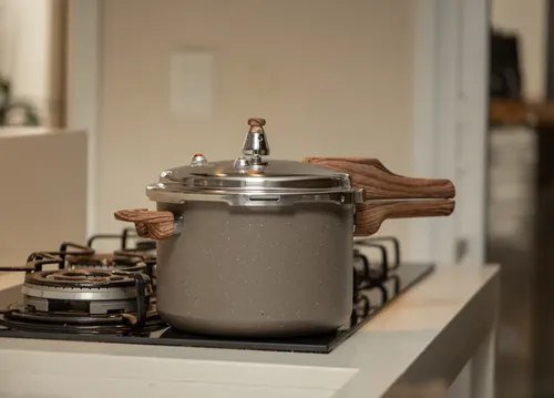 Panela De Pressão Revestimento Cerâmico 4,2l Quality House Cinza
