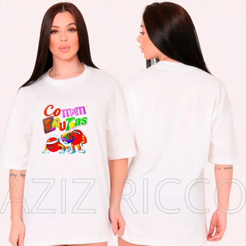 Camiseta Oversized Academia Comam Frutas 100% Algodão Leve + Frete Grátis