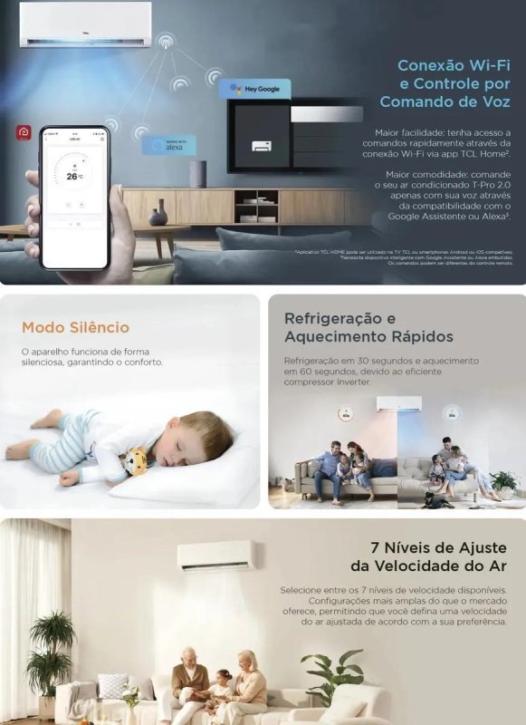 Ar-Condicionado TCL T-Pro 2.0 Inverter 9.000 BTUs