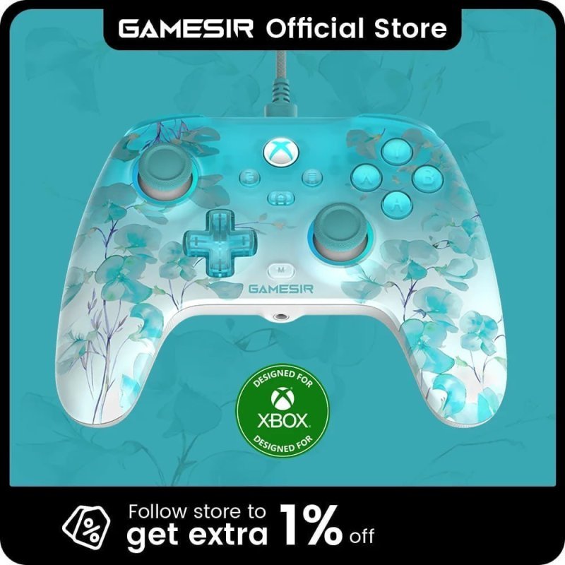 Controle GameSir T7 Pro Floral para Xbox com Joystick de Efeito Hall