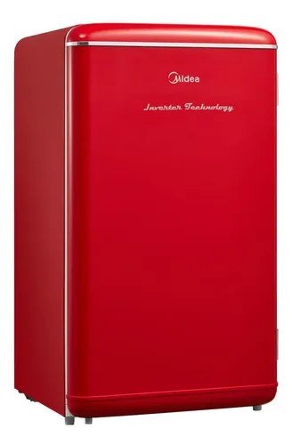 Frigobar Retrô Vermelho 93l Inverter Bivolt Midea Vermelho