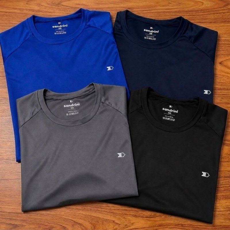 Kit 4 Camiseta Dry-fit Sandrini Masculina Academia Caminhada