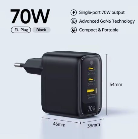 Baseus 70W GAN 6 - Quick Charge 3.0 Power Delivery 3.0