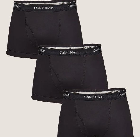 Kit 3 Cuecas Boxer Masculina Trunk Cotton Rib Calvin Klein Multi Liso