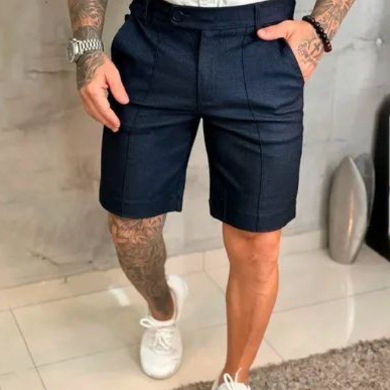 Shorts Bermuda Bengaline Nervura Masculino Colorida Premium