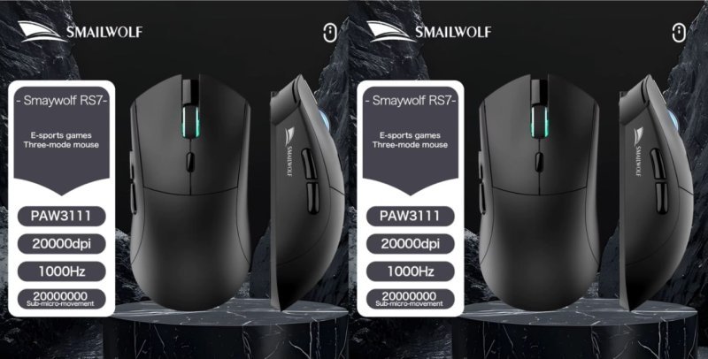 2x Mouse Gamer Sem Fio Smailwolf Rs7, Sensor Paw3311
