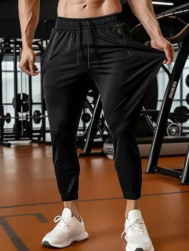 Calça Masculina Tactel Jogger Esportiva Academia Slim Treino Preto Tactel G 40/44