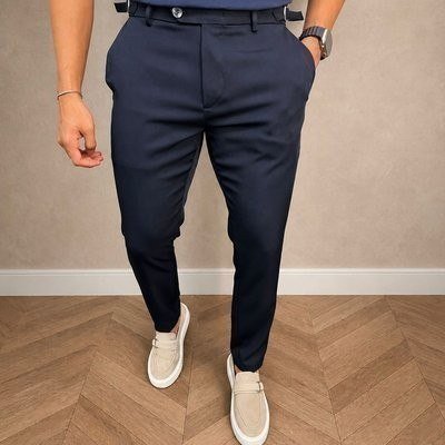 Calça Social Alfaiataria Masculina Malha Elastano Stretch