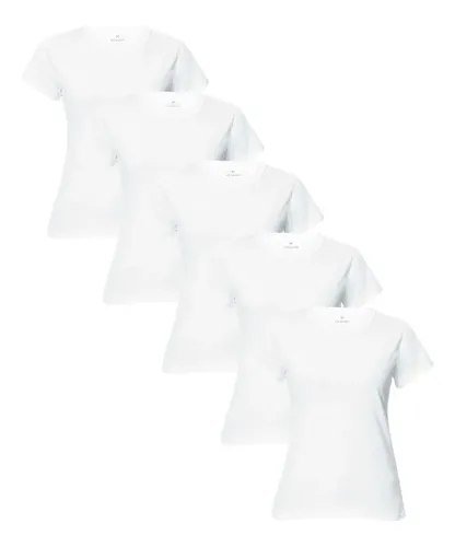 Kit 5 Camisetas Feminina Manga Curta Branca Hering Branco Liso M
