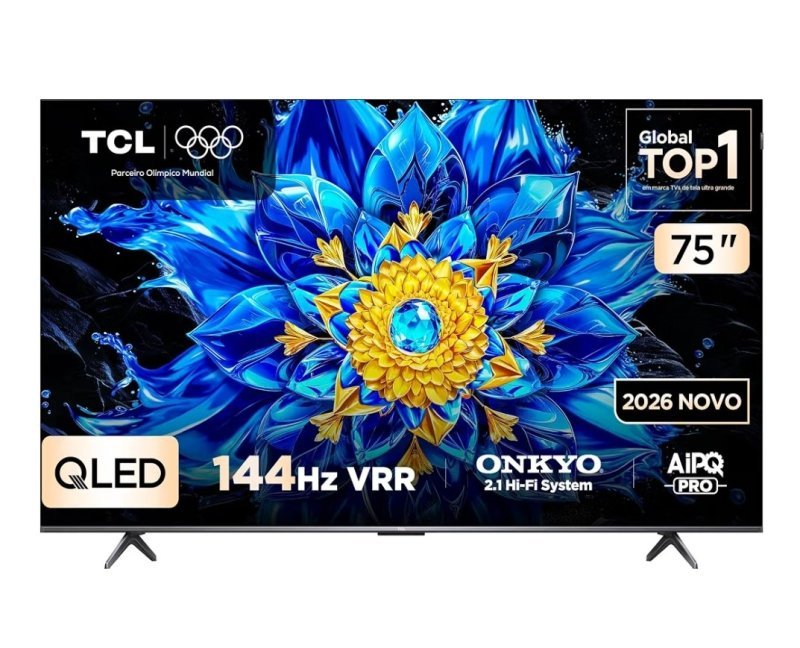 Smart TV TCL 75" QLED 4K P8L WiFi Bluetooth Google TV HDR10+ 144 Hz