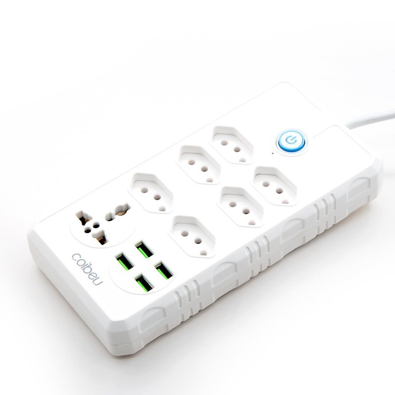 Extensão Tomada com 6 Tomadas e 4 Interfaces USB