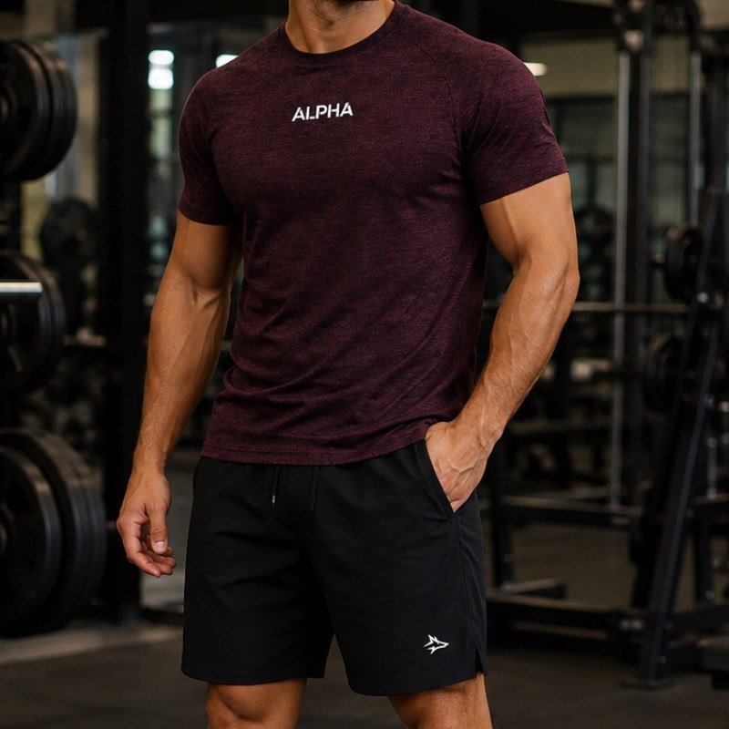 Kit Bermuda Lobo+camiseta Dry Fitness Academia Alpha (P ao GG)