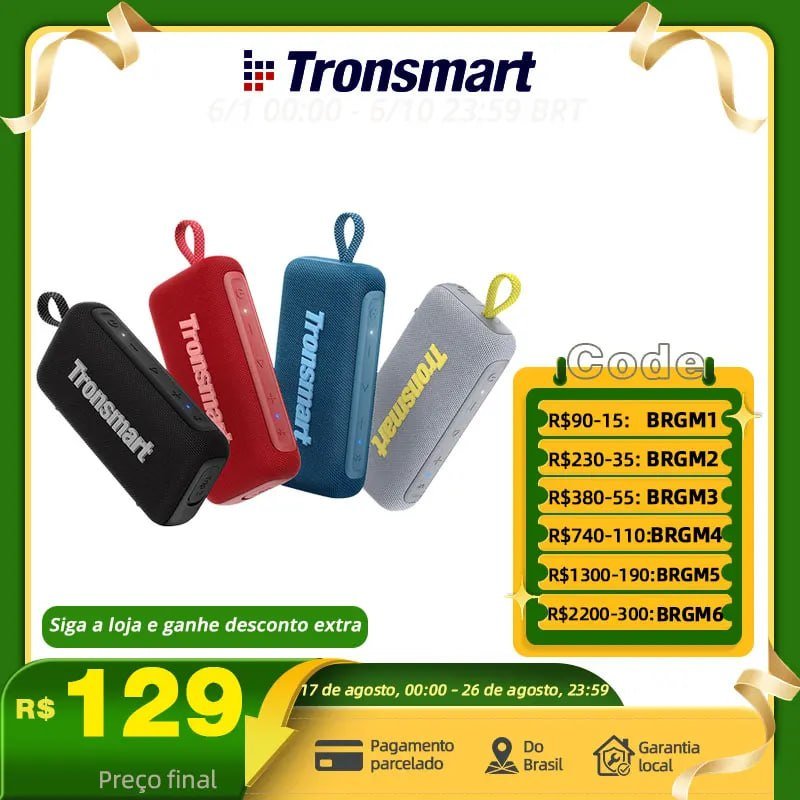 Caixa de Som Bluetooth Tronsmart Trip 2 IPX7