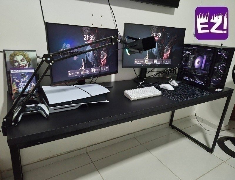 Mesa Diretor 1,80m Dynamica Cor Preto Ônix / Est.Preta