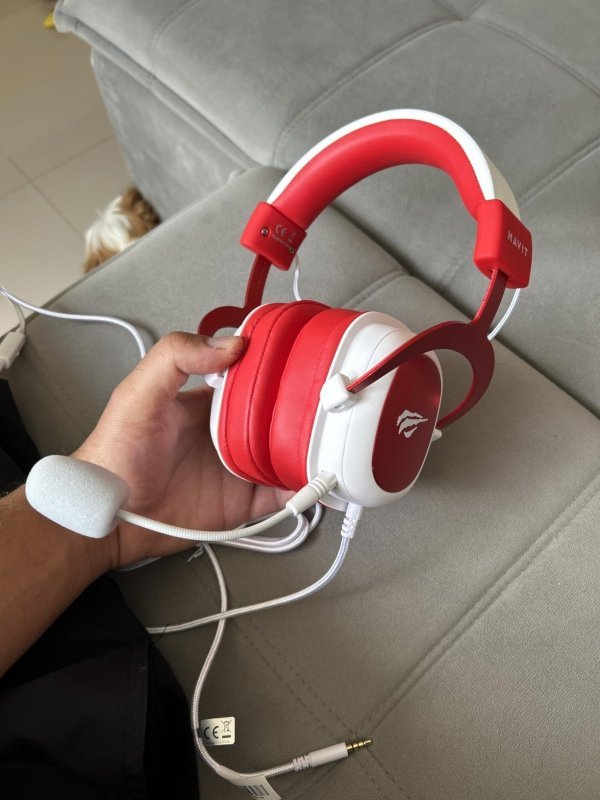 Havit Headphone Fone de Ouvido H2002d Red Gamer com Microfone Falante 53mm