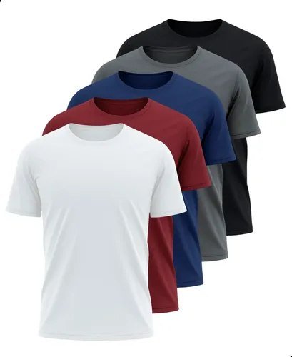 Kit 5 Camisetas Básicas Masculina Dry Fit Lisa Tradicional Variado Gg
