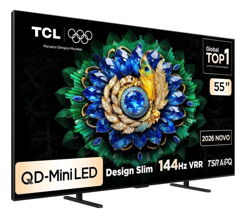 Smart TV TCL 55 Polegadas QLED Mini LED 4K A400M WiFi Bluetooth Google TV HDR10+ 144 Hz VRR 55A400M