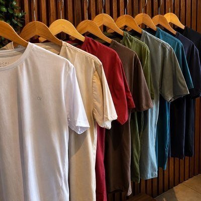 Camiseta Masculina Slim Algodão - Várias Cores Ogochi - Branco