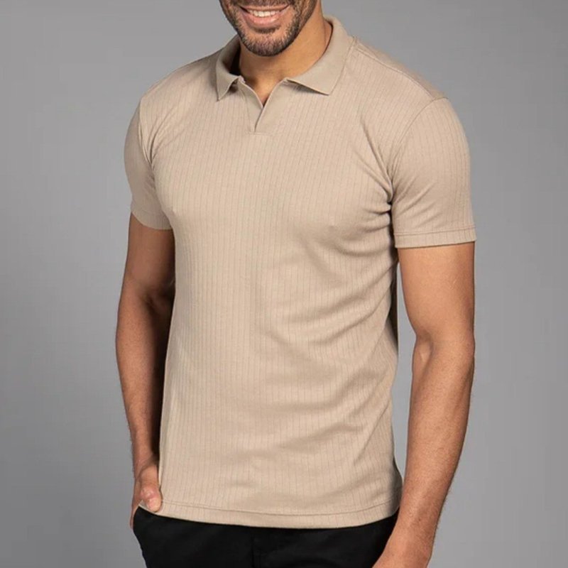 Camisa Gola Polo Italiana Masculina Elegante Texturizada Marinho G Liso