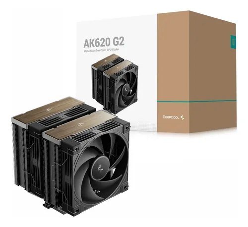 Air Cooler 120mm Deepcool Ak620 G2, Dual-tower, Black/wood Preto E Madeira