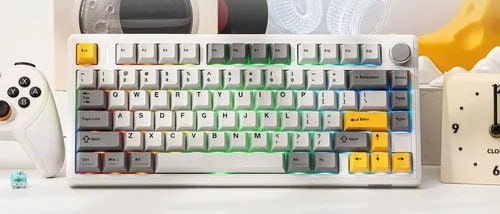 Teclado Mecânico EPOMAKER TH80 V2 75% 8000mAh 200 horas, Epo Creamy Jade, Sea Salt Silent V2