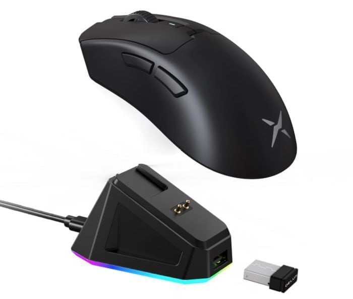 Mouse Delux M900 Pro, Paw3395, 8KHz, com Dock de Carregamento