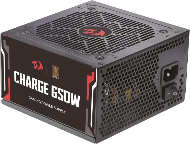 Fonte Gamer Redragon Charge 650W Preto ATX 80 Plus Bronze
