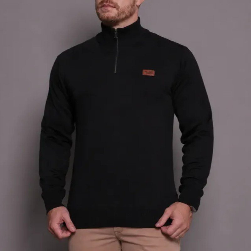 Suéter Masculino Zíper Gola Alta Red Nose Básico Inverno