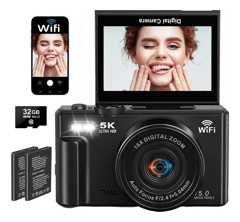 Câmera Digital Compacta Acrensly DC080 75 Mpx Wi‑Fi