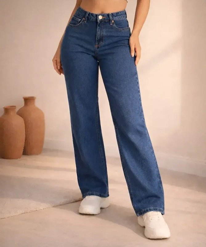 Calça Jeans Feminina Wide Leg