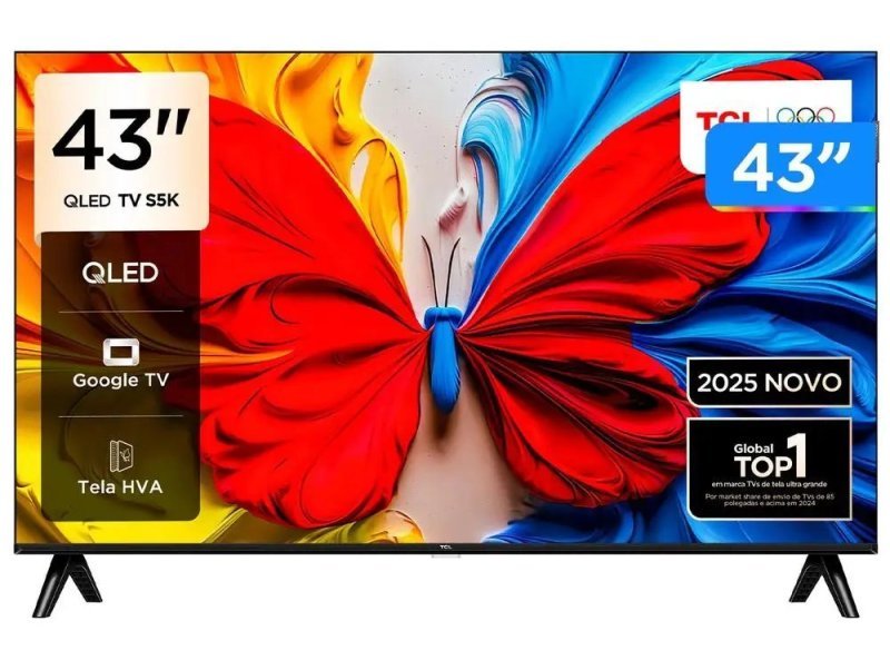 Smart TV 43" TCL Full HD QLED 43S5K Google TV 2 HDMI