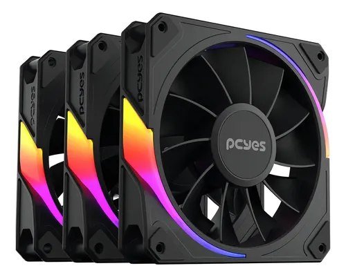 Kit Cooler Fan Gabinete 3un Sangue Frio 3 Argb Black Reverse