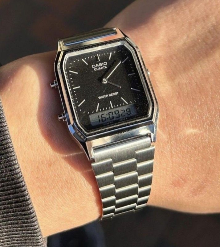 Relógio Casio Unissex Vintage Prata Aq-230a-1dmq Prata