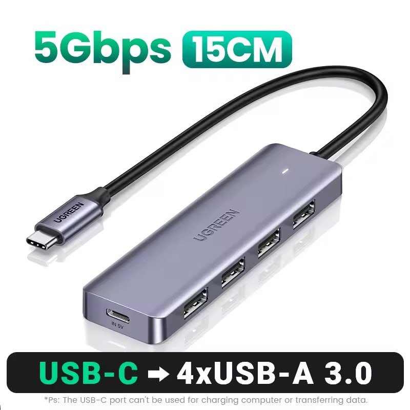 UGREEN USB C HUB 4 Portas USB A + 1 Porta TIPO C