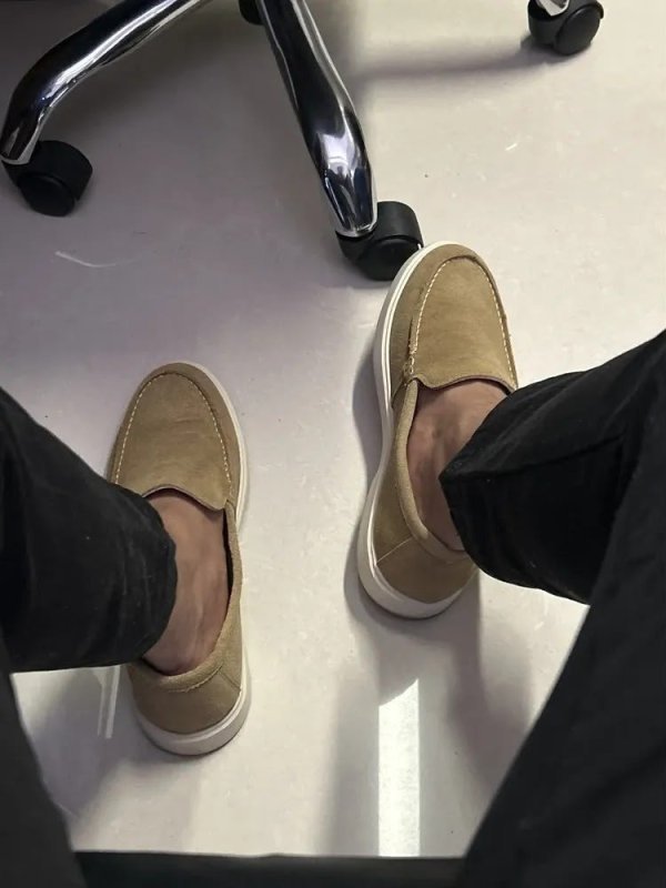 Mocassim Masculino Em Camurça Linha Esporte Fino Old Money